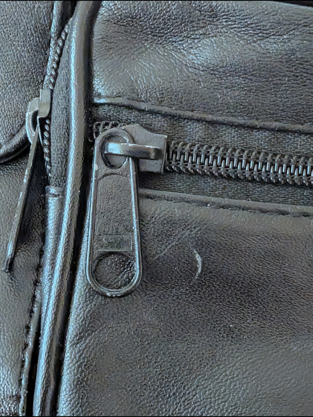 Vintage Black Leather Belt Bag Fanny Pack Adjustable Strap Multiple Pockets - Picture 8 of 13